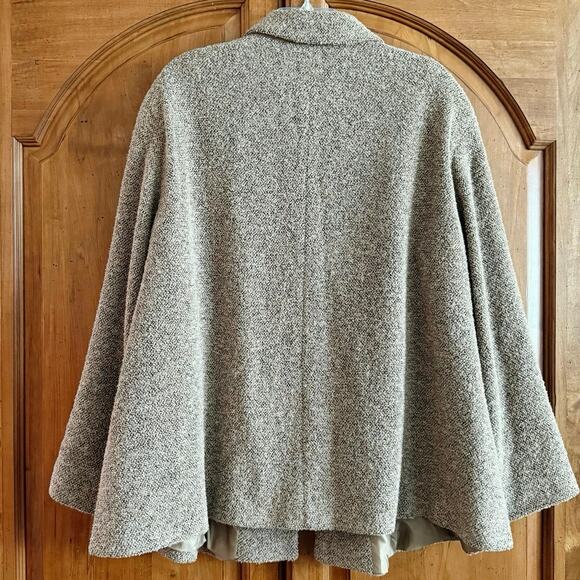Louis Feraud Contraire wool silk angora tweed cape swing coat jacket plus sz 16 - Picture 14 of 16